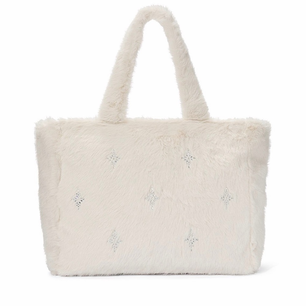 Victoria's Secret Cream Faux Fur Tote